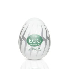Tenga Egg Hard Boiled - Strong Sensations Thunder - Мастурбатор-яйцо, 5х4.5 см (зелёный) E23732 фото