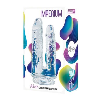 Прозорий фалоімітатор Alive Imperium Jelly Dildo для подвійного проникнення SO6024 фото