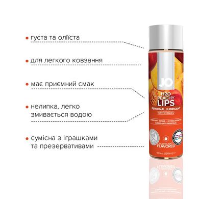 Змазка на водній основі JO H2O — Peachy Lips (120 мл) без цукру, рослинний гліцерин SO1777 фото