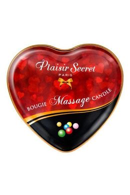 Массажная свеча сердечко Plaisirs Secrets Bubble Gum (35 мл) SO1866 фото